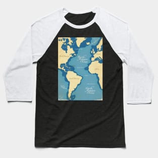 Vintage Nautical Map Baseball T-Shirt